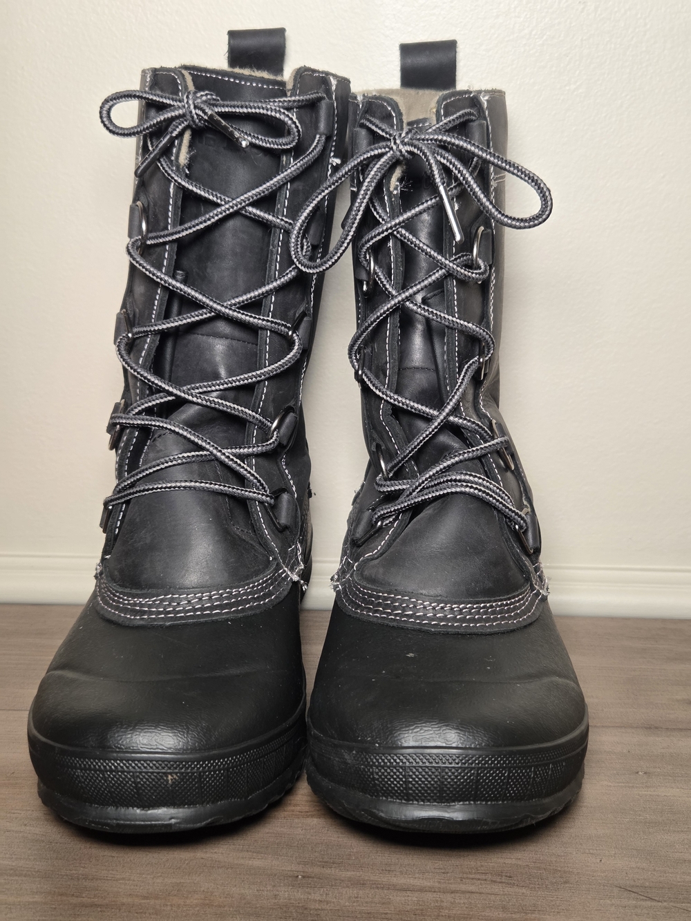 Tretorn Aspelin Black Waterproof Leather & Rubber Lace Up Winter Boots - Size 41